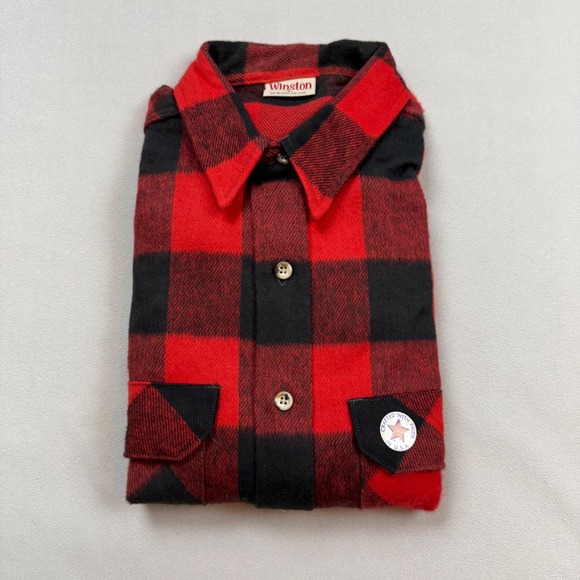 Winston Other - Winston Mens Large Red Black Buffalo Plaid Flannel Shirt Cotton Made in USA
